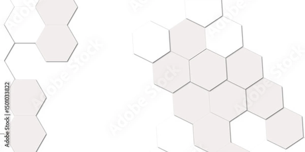 Obraz Abstract geometric white honeycomb hexagon 3d effect pattern with shadow seamless texture background.