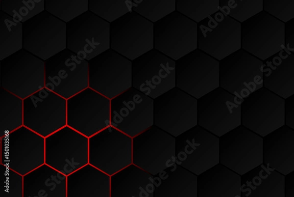 Fototapeta red hexagonal background
