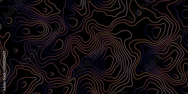 Obraz Abstract Topographic Contour Background. Modern Contour Pattern Background. Vector Map Lines. Topographic Flow map