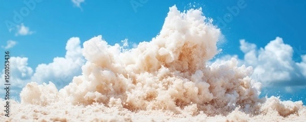 Obraz Expansive cloudscape fluffy white clouds against blue sky