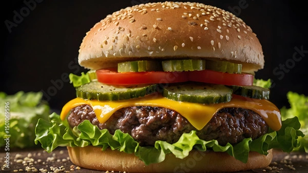 Obraz Burger on a Plate