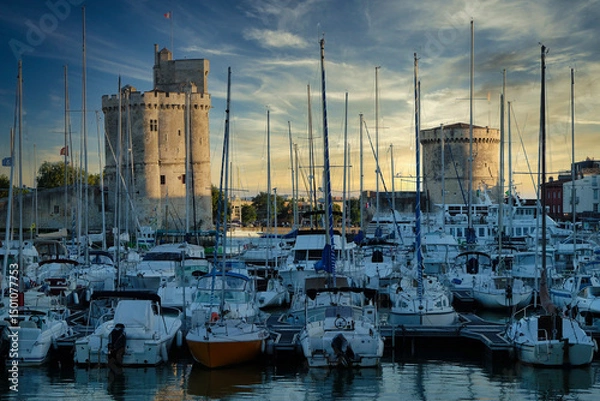 Obraz Coucher de soleil sur le port de La Rochelle