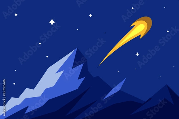 Fototapeta a glowing comet streaking across a frosty night 