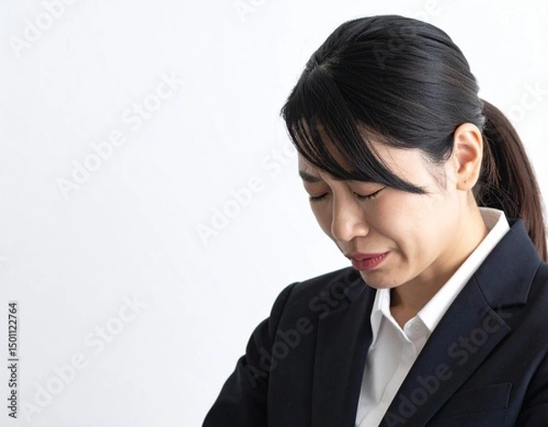 Fototapeta 涙を流す女性の悲しみの表情