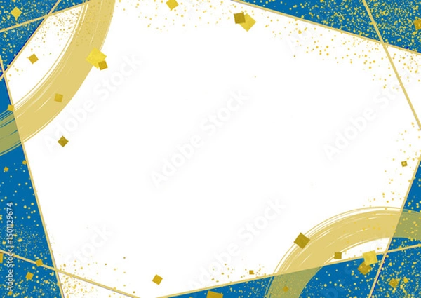 Obraz 涼しげな青の和風フレーム