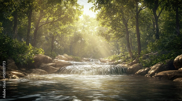 Fototapeta waterfall in the forest