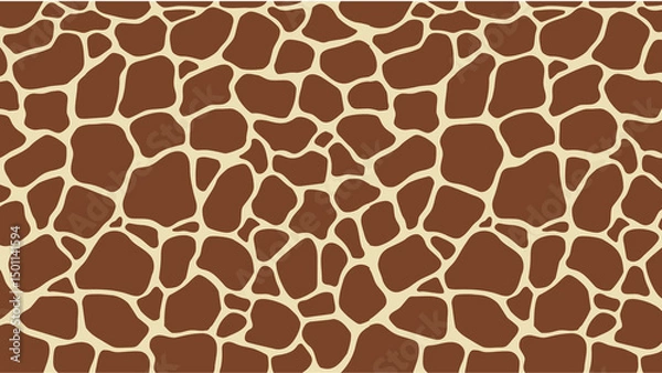 Fototapeta A seamless giraffe pattern featuring brown irregular spots on a light beige background