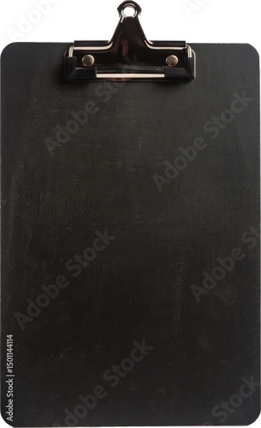 Fototapeta Black empty clipboard mockup isolated on transparent background 4