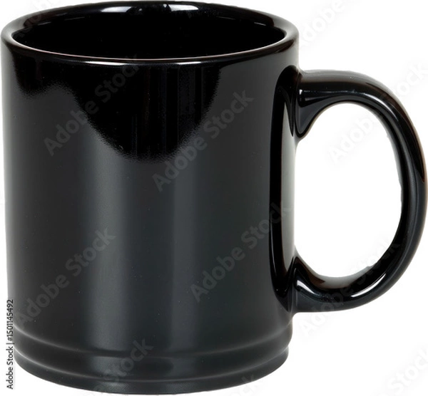 Fototapeta Black mug coffee cup mockup isolated on transparent background 2