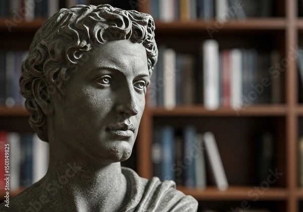 Obraz Photo Of Gray Statue Bust With Focused Face And Blurred Background