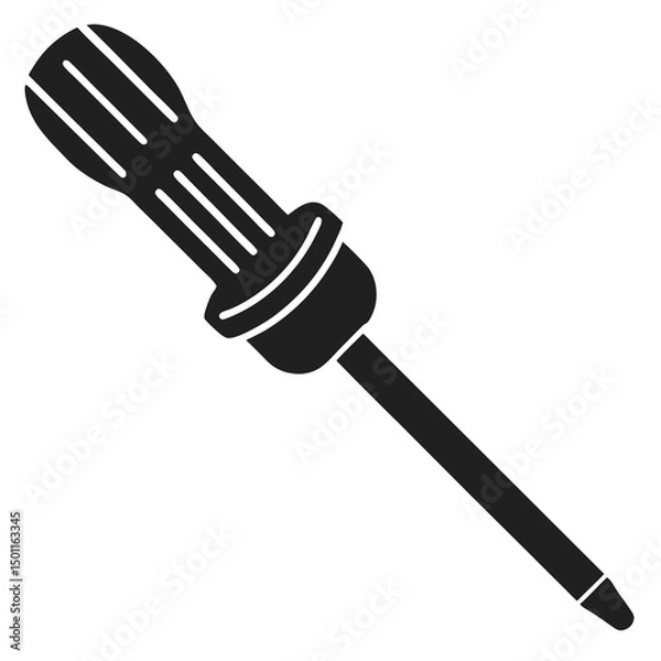 Fototapeta screwdriver icon vector silhouette illustration isolated on white background