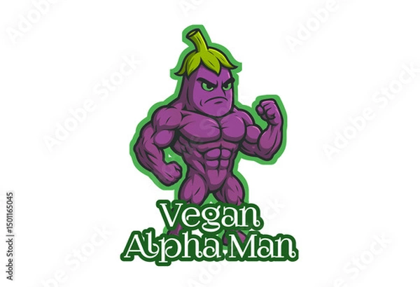 Obraz Strong and ethical design for the modern Vegan Alpha Man. Plant-powered, bold, and uncompromising—perfect for fitness, activism, and conscious lifestyle visuals.