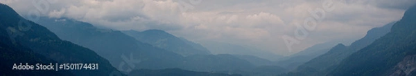 Fototapeta layer of the swiss alps panorama