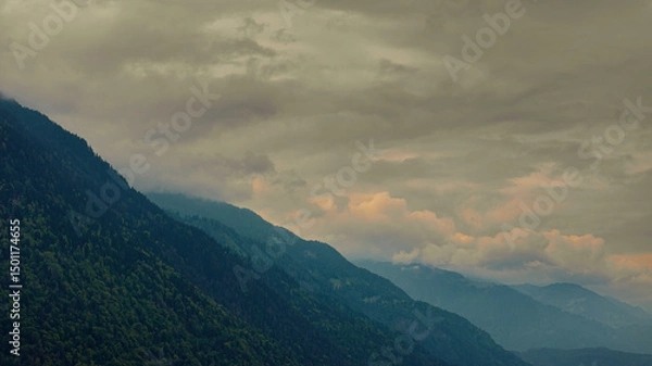 Fototapeta layer of the swiss alps