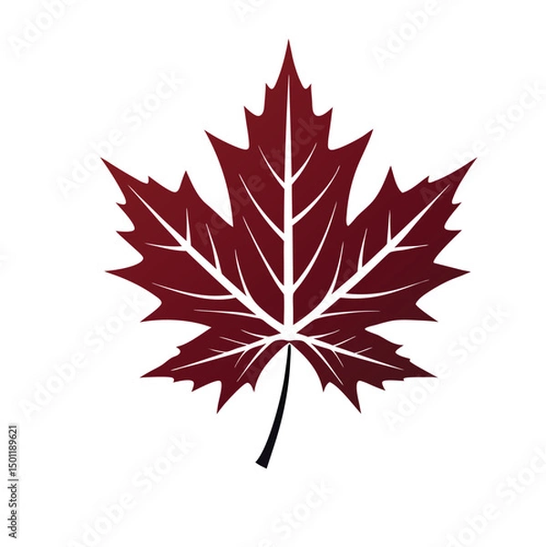 Fototapeta Maple Leaves Silhouette Vector on White Background – Autumn Foliage Design

