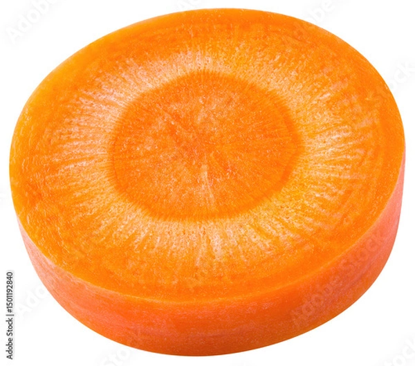 Obraz Carrot slice png. Carrot on white or transparent background. Perfect retouched cut carrot no background. Transparent png. Full depth of field.