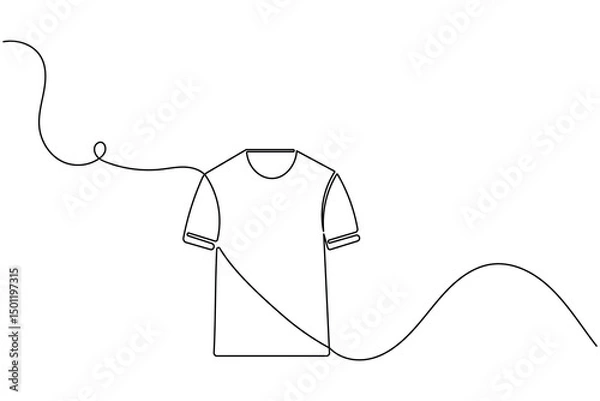 Obraz T shirt icon minimalist single line drawing isolated vector illustration