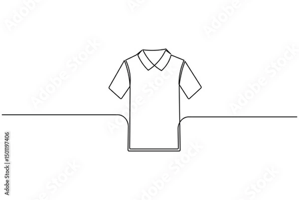 Obraz T shirt icon minimalist single line drawing isolated vector illustration