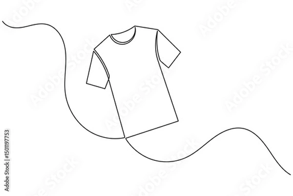 Obraz T shirt icon minimalist single line drawing isolated vector illustration