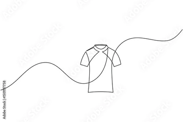 Obraz T shirt icon minimalist single line drawing isolated vector illustration