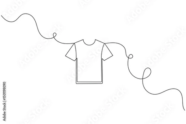 Obraz T shirt icon minimalist single line drawing isolated vector illustration