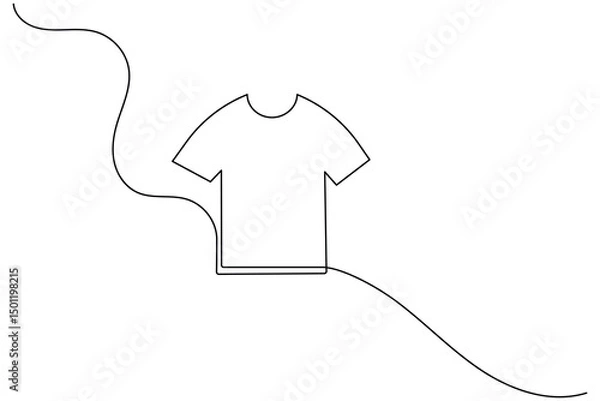 Obraz T shirt icon minimalist single line drawing isolated vector illustration