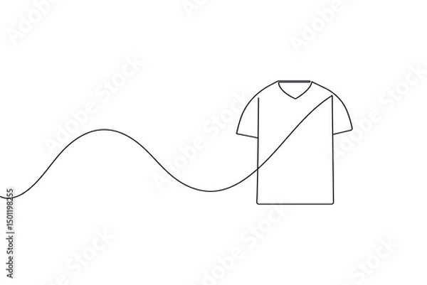 Obraz T shirt icon minimalist single line drawing isolated vector illustration