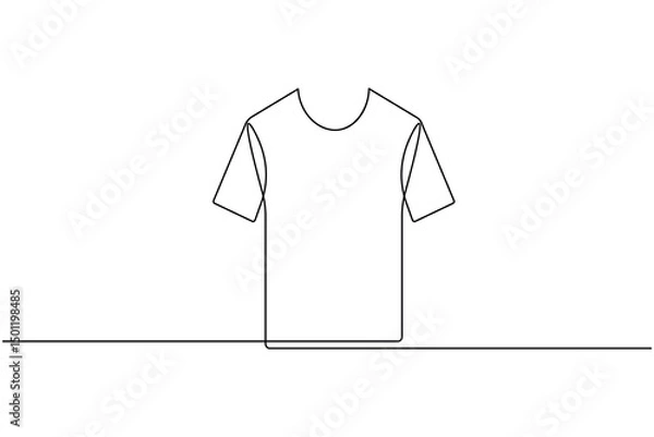 Obraz T shirt icon minimalist single line drawing isolated vector illustration