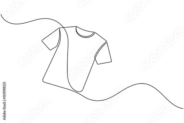 Obraz T shirt icon minimalist single line drawing isolated vector illustration