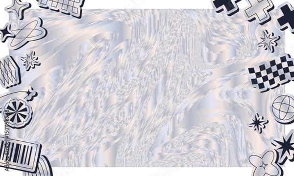 Obraz Stickers and y2k Vector Backgrounds