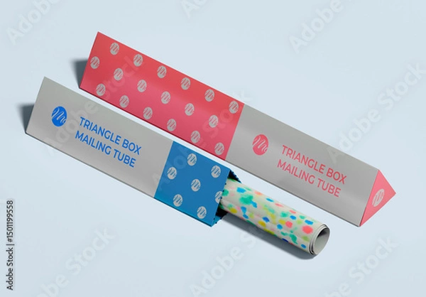Obraz Triangle Mailing Tube Mockup With Poster