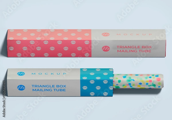 Obraz Top View Triangle Mailing Tube With Poster