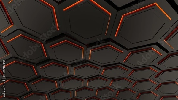 Obraz seamless pattern with black hexagons