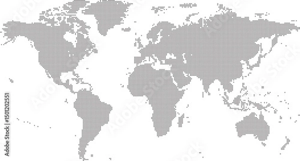 Obraz Dotted World map of square dots