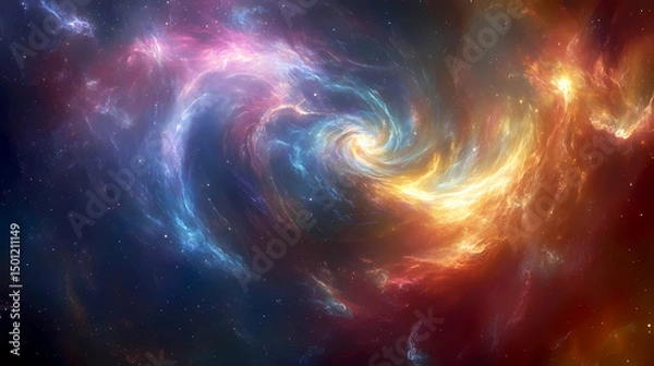 Fototapeta Fantasy psychedelic world with surreal flow and bright vibrant colors