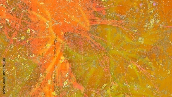 Fototapeta Digitally generated image: Vibrant orange paint textures create a dynamic abstract background. The rough, mottled surface adds depth and visual interest, perfect for artistic.