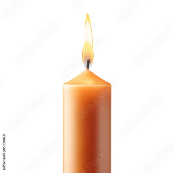 Obraz Lit candle, dark back isolated on transparent background