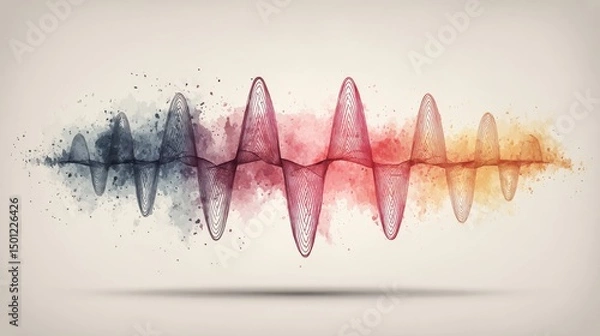 Fototapeta Particle wave function graphic representing advanced quantum mechanics and behavior
