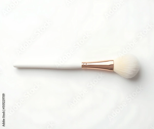 Fototapeta An white Makeup brush , on a white background.