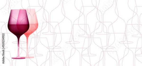 Fototapeta background pattern with line drawing of cups