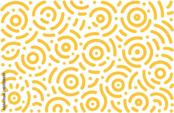 Fototapeta Memphis geometric seamless pattern. Abstract background in retro 80s, 90s style with various shapes: circles, semicircles, dots, zigzags, spirals, wavy lines. 