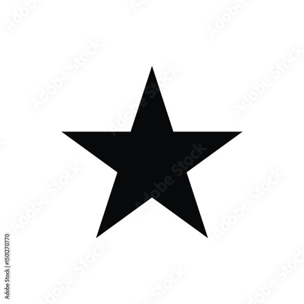 Obraz Black star icon silhouette vector flat design.