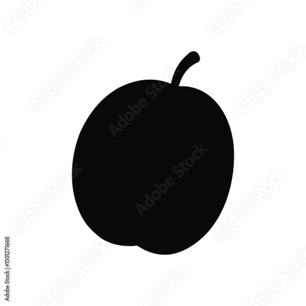 Obraz Plum silhouette icon vector flat design.