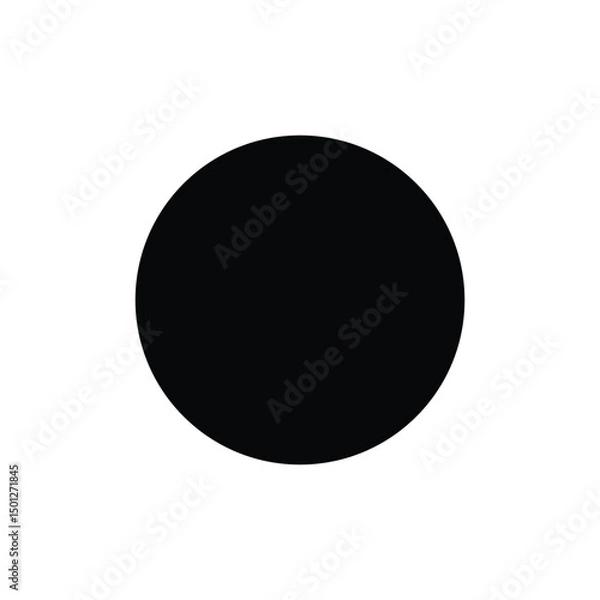 Obraz Black Circle Silhouette Isolated on White Background - Minimalist Geometric Shape Icon