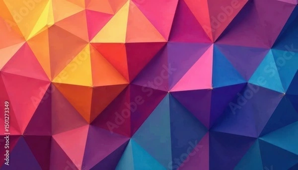 Fototapeta Geometric shapes forming a continuous, colorful grid , tile, minimalist