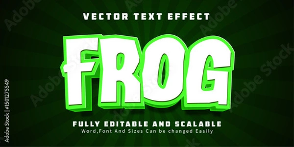 Fototapeta Frog text effect editable amphibian and green 