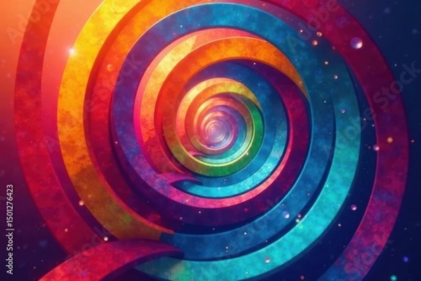 Fototapeta Interlocking circles creating a dynamic visual, texture, geometric background, visual