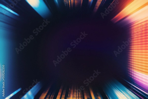 Obraz Colored Dance Portal Overlays with Dynamic Light Effects, Futuristic Motion Patterns, and Vibrant Neon Glows – Modern Cyberpunk Design for Nightlife and Creative Visual Projects