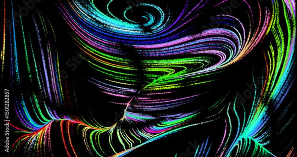 Fototapeta Abstract background with stripes of different colors and gradients. Particles in motion. technologies. Vector illustration
