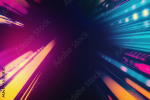 Obraz Colored Dance Portal Overlays with Dynamic Light Effects, Futuristic Motion Patterns, and Vibrant Neon Glows – Modern Cyberpunk Design for Nightlife and Creative Visual Projects